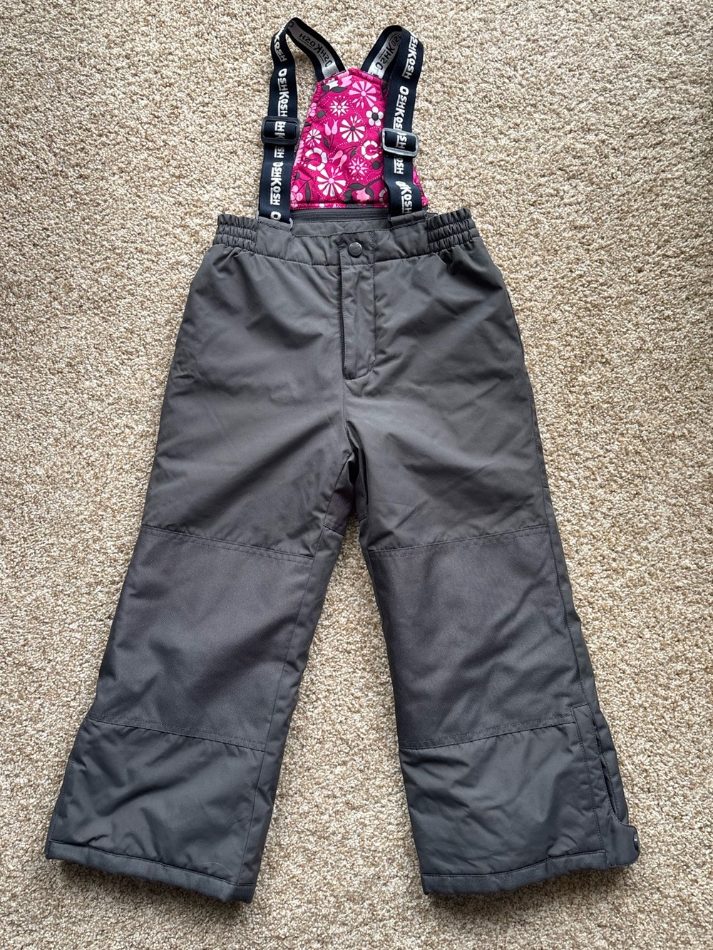 Osh Kosh B’gosh Snow Pants Grey with Floral Print Size 6